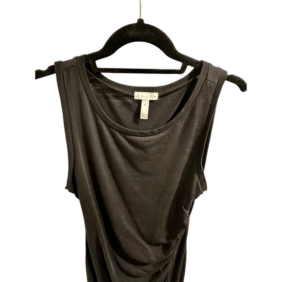🍒 2/$20 🍒 Black Medium Tank Dress with Ruched Side, Knee Length - Picture 3 of 5